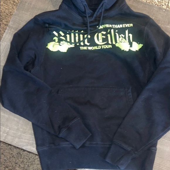 Billie Eilish Happier Than Ever Tour 2022 Hoodie Small. Front Pocket Sweatshirt. - Picture 2 of 6
